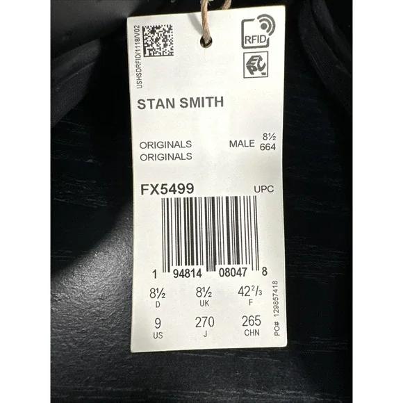Size 8.5 - Adidas Stan Smith‎ Core Black